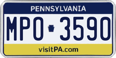 PA license plate MPO3590