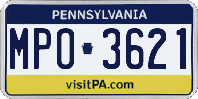 PA license plate MPO3621