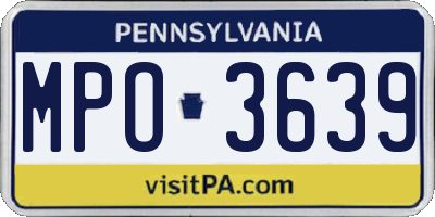 PA license plate MPO3639