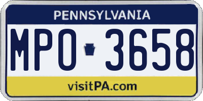PA license plate MPO3658