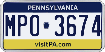 PA license plate MPO3674