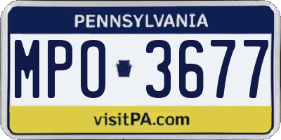 PA license plate MPO3677