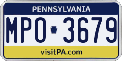 PA license plate MPO3679