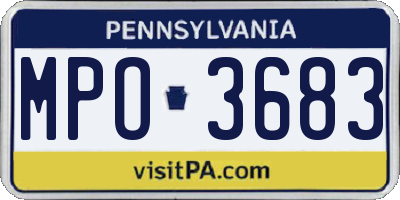 PA license plate MPO3683