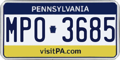 PA license plate MPO3685