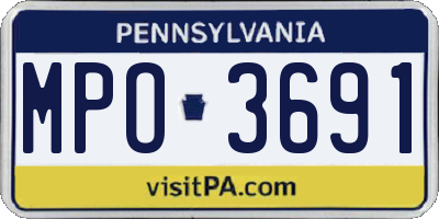 PA license plate MPO3691