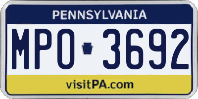 PA license plate MPO3692