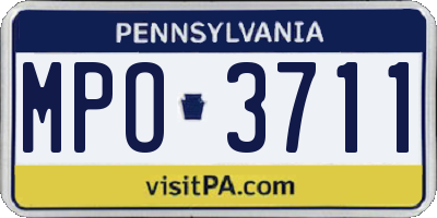 PA license plate MPO3711