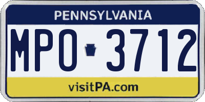 PA license plate MPO3712