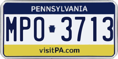 PA license plate MPO3713