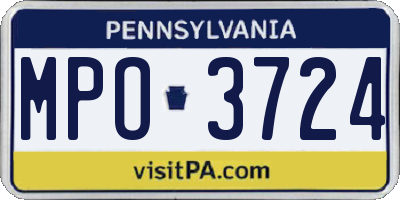 PA license plate MPO3724