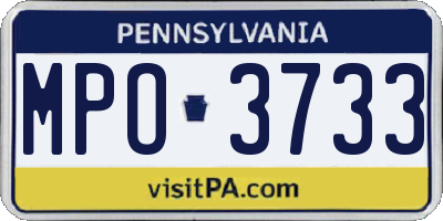 PA license plate MPO3733