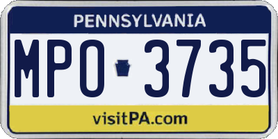 PA license plate MPO3735