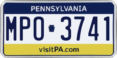 PA license plate MPO3741