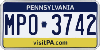PA license plate MPO3742