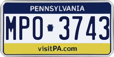 PA license plate MPO3743