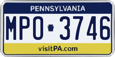 PA license plate MPO3746