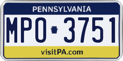PA license plate MPO3751