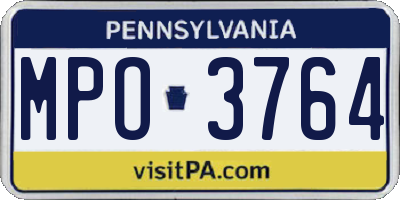 PA license plate MPO3764