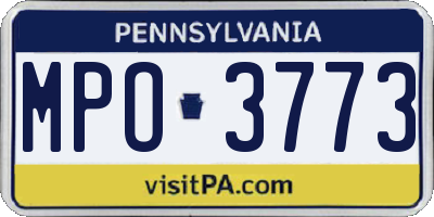 PA license plate MPO3773