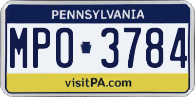 PA license plate MPO3784