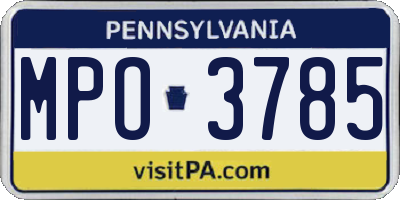 PA license plate MPO3785