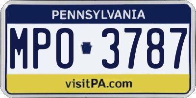 PA license plate MPO3787