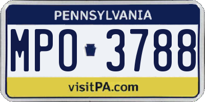 PA license plate MPO3788