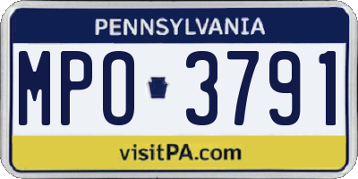 PA license plate MPO3791