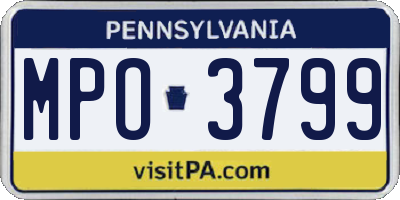 PA license plate MPO3799