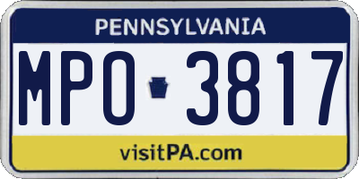 PA license plate MPO3817