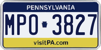 PA license plate MPO3827