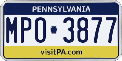 PA license plate MPO3877
