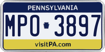 PA license plate MPO3897
