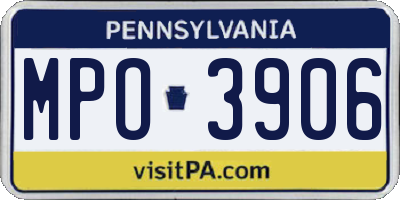 PA license plate MPO3906