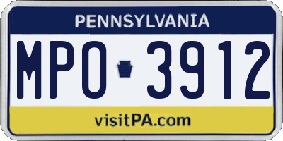 PA license plate MPO3912