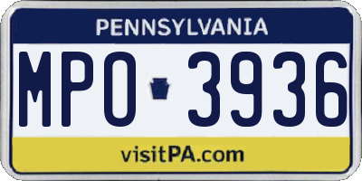 PA license plate MPO3936