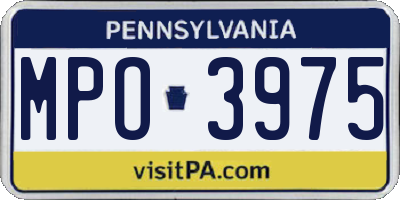 PA license plate MPO3975