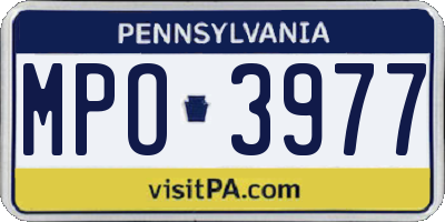 PA license plate MPO3977
