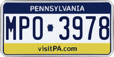 PA license plate MPO3978