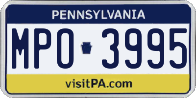 PA license plate MPO3995