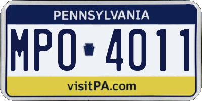 PA license plate MPO4011