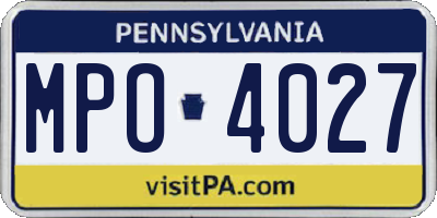 PA license plate MPO4027