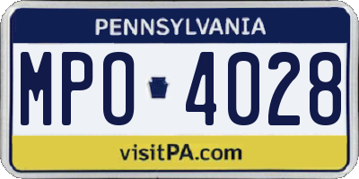 PA license plate MPO4028