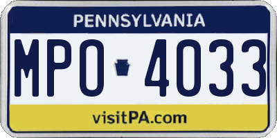 PA license plate MPO4033