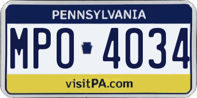 PA license plate MPO4034