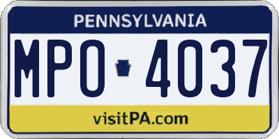 PA license plate MPO4037