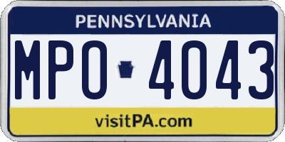 PA license plate MPO4043