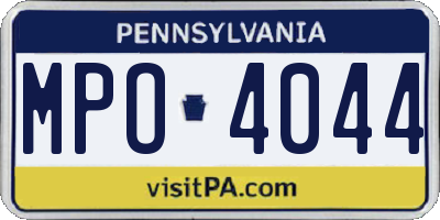 PA license plate MPO4044