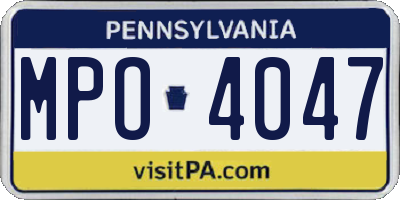 PA license plate MPO4047